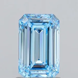 1.53ct EMERALD Fancy Vivid Blue VS1 Coloured Lab diamond