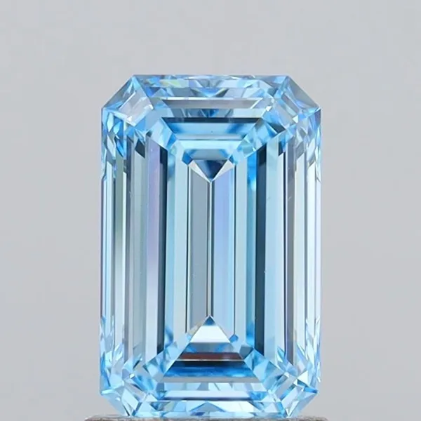 1.53ct EMERALD Fancy Vivid Blue VS1 Coloured Lab diamond