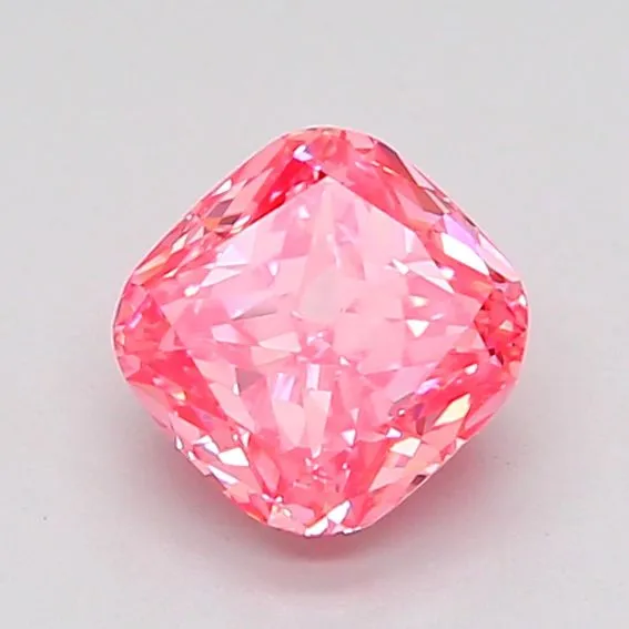0.92ct CUSHION Fancy Vivid Pink VVS2 Coloured Lab diamond