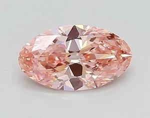0.92ct OVAL Fancy Vivid Pink VS1 Coloured Lab diamond