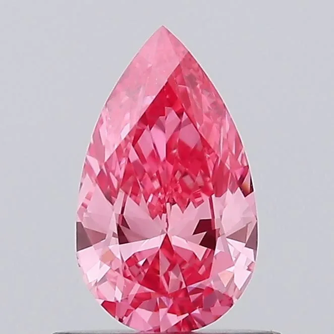 0.60ct PEAR Fancy Vivid Pink VVS2 Coloured Lab diamond