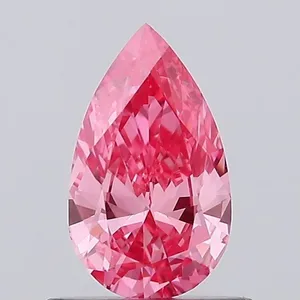 0.6ct PEAR Fancy Vivid Pink VVS2 Coloured Lab diamond