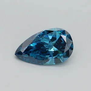 0.6ct PEAR Fancy Vivid Blue VVS2 Coloured Lab diamond