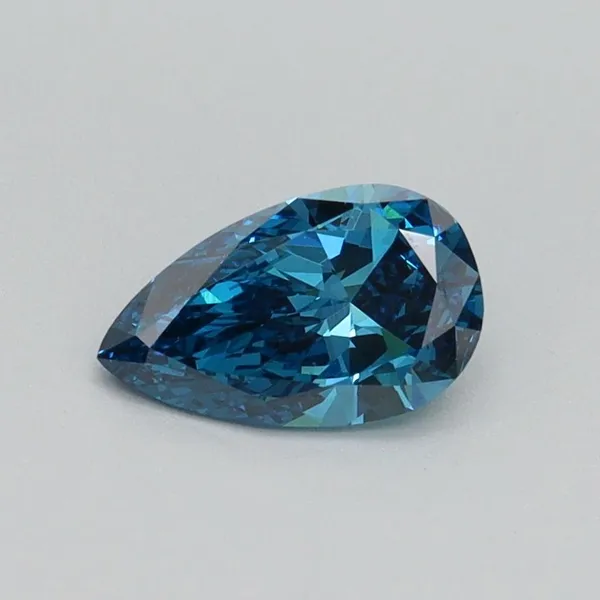 0.6ct PEAR Fancy Vivid Blue VVS2 Coloured Lab diamond