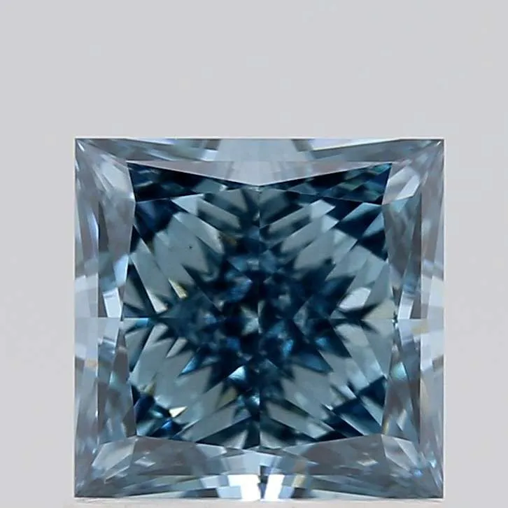 1.03ct PRINCESS Fancy Vivid Blue VS2 Coloured Lab diamond