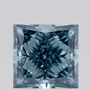 1.03ct PRINCESS Fancy Vivid Blue VS2 Coloured Lab diamond