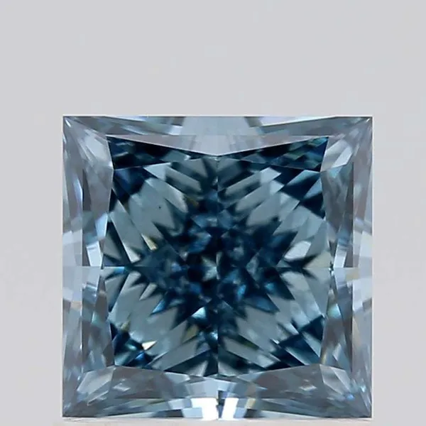 1.03ct PRINCESS Fancy Vivid Blue VS2 Coloured Lab diamond