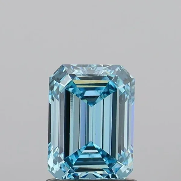 1.42ct EMERALD Fancy Vivid Blue VS1 Coloured Lab diamond