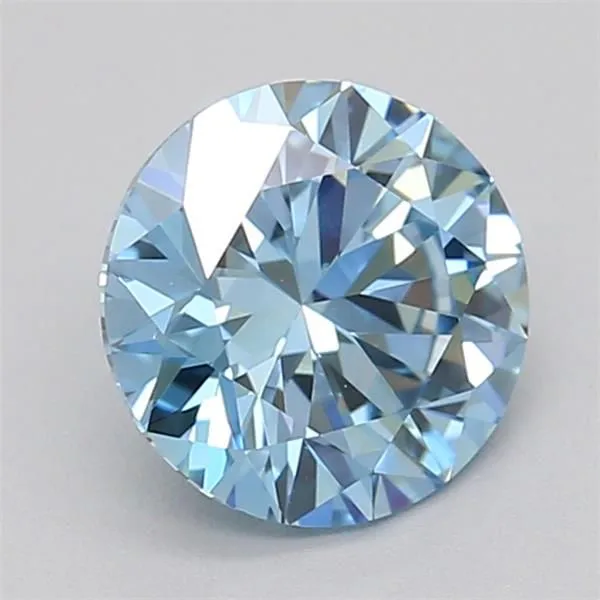 0.70ct ROUND Fancy Vivid Blue VVS2 Coloured Lab diamond