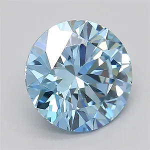 0.7ct ROUND Fancy Vivid Blue VVS2 Coloured Lab diamond