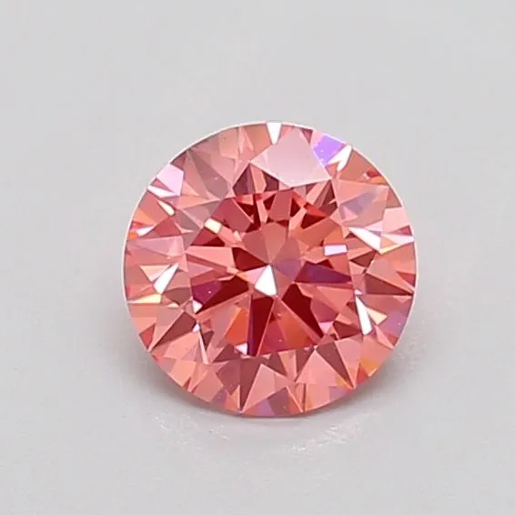0.56ct ROUND Fancy Vivid Pink VS1 Coloured Lab diamond
