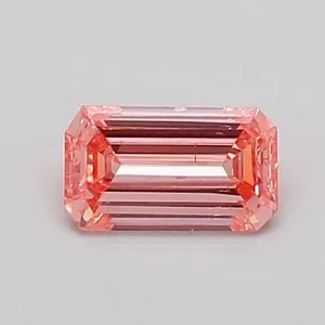 0.44ct EMERALD Fancy Intense Pink SI1 Coloured Lab diamond