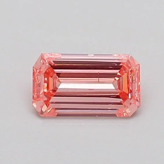 0.44ct EMERALD Fancy Intense Pink SI1 Coloured Lab diamond