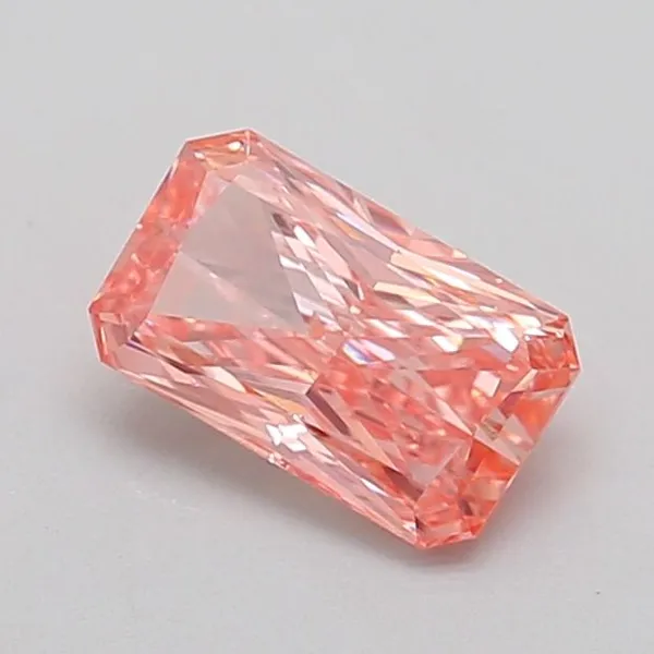 0.84ct RADIANT Fancy Vivid Pink VS2 Coloured Lab diamond