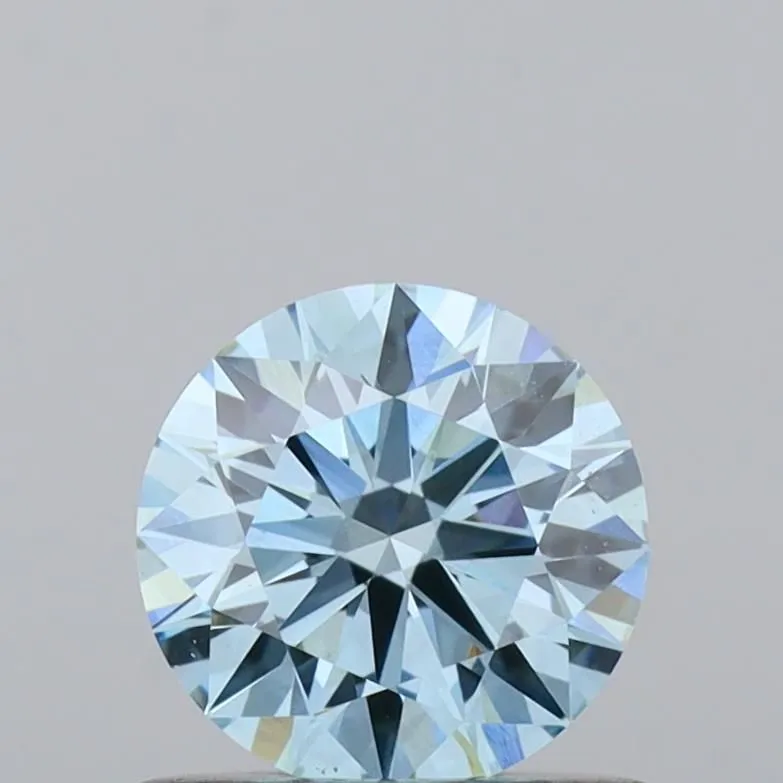 0.66ct ROUND Fancy Vivid Blue VS1 Coloured Lab diamond