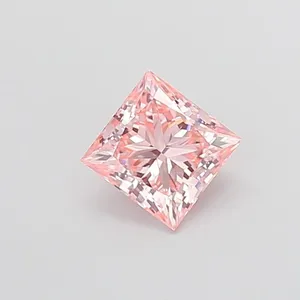 1.09ct PRINCESS Fancy Intense Pink VVS1 Coloured Lab diamond