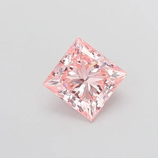 1.09ct PRINCESS Fancy Intense Pink VVS1 Coloured Lab diamond
