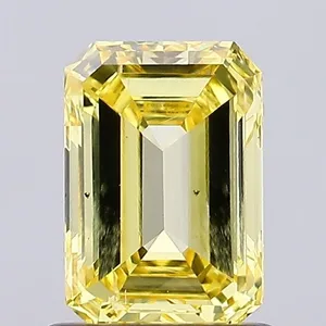 0.93ct EMERALD Fancy Intense Yellow SI1 Coloured Lab diamond