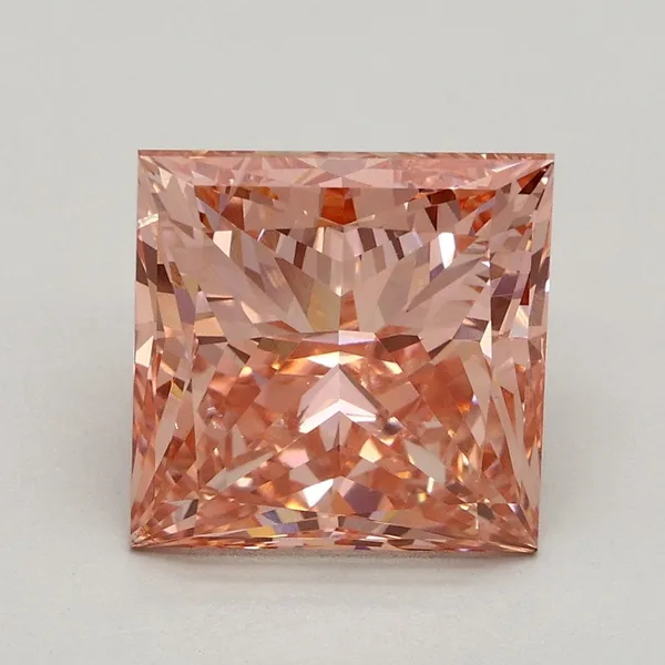 3.14ct PRINCESS Fancy Intense Pink SI1 Coloured Lab diamond