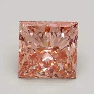 3.14ct PRINCESS Fancy Intense Pink SI1 Coloured Lab diamond