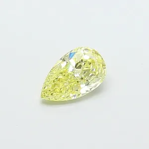0.49ct PEAR Fancy Intense Yellow VVS2 Coloured Lab diamond