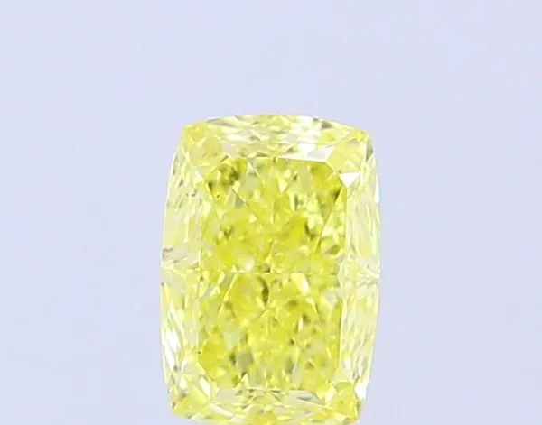 1.01ct CUSHION Fancy Intense Yellow VS1 Coloured Lab diamond