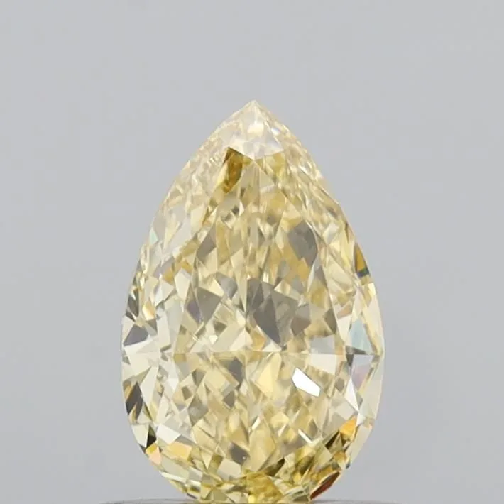 0.61ct PEAR Fancy Yellow VVS2 Coloured Lab diamond
