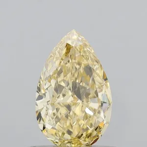 0.61ct PEAR Fancy Yellow VVS2 Coloured Lab diamond