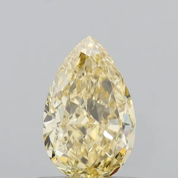 0.61ct PEAR Fancy Yellow VVS2 Coloured Lab diamond