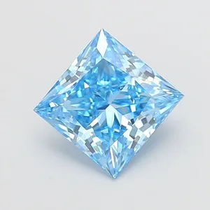 2.56ct PRINCESS Fancy Vivid Blue VVS2 Coloured Lab diamond