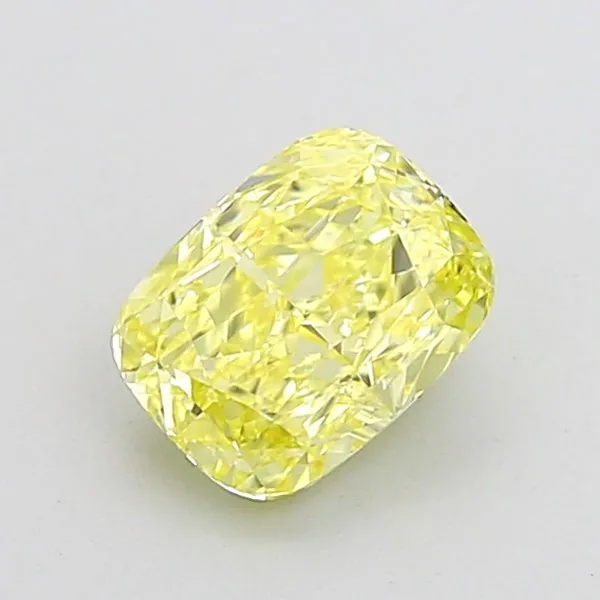 1.25ct CUSHION Fancy Intense Yellow VS1 Coloured Lab diamond