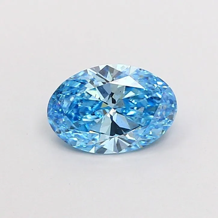 1.00ct OVAL Fancy Vivid Blue SI2 Coloured Lab diamond