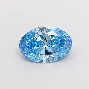 1ct OVAL Fancy Vivid Blue SI2 Coloured Lab diamond