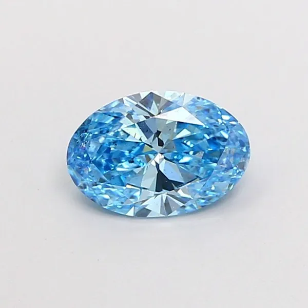 1ct OVAL Fancy Vivid Blue SI2 Coloured Lab diamond