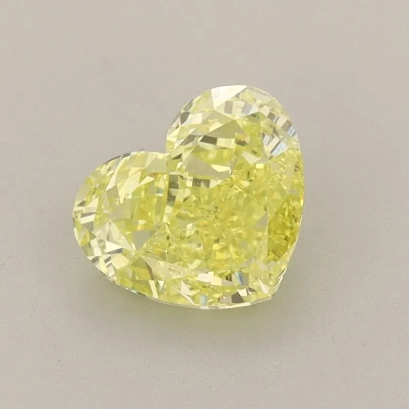 1.08ct HEART Fancy Intense Yellow VVS2 Coloured Lab diamond