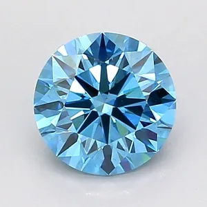 1.02ct ROUND Fancy Vivid Blue VS2 Coloured Lab diamond