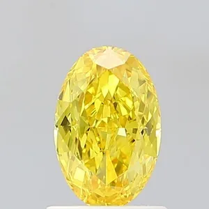 1.1ct OVAL Fancy Vivid Yellow VS1 Coloured Lab diamond