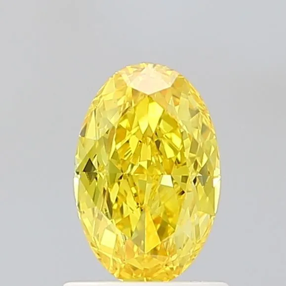 1.1ct OVAL Fancy Vivid Yellow VS1 Coloured Lab diamond