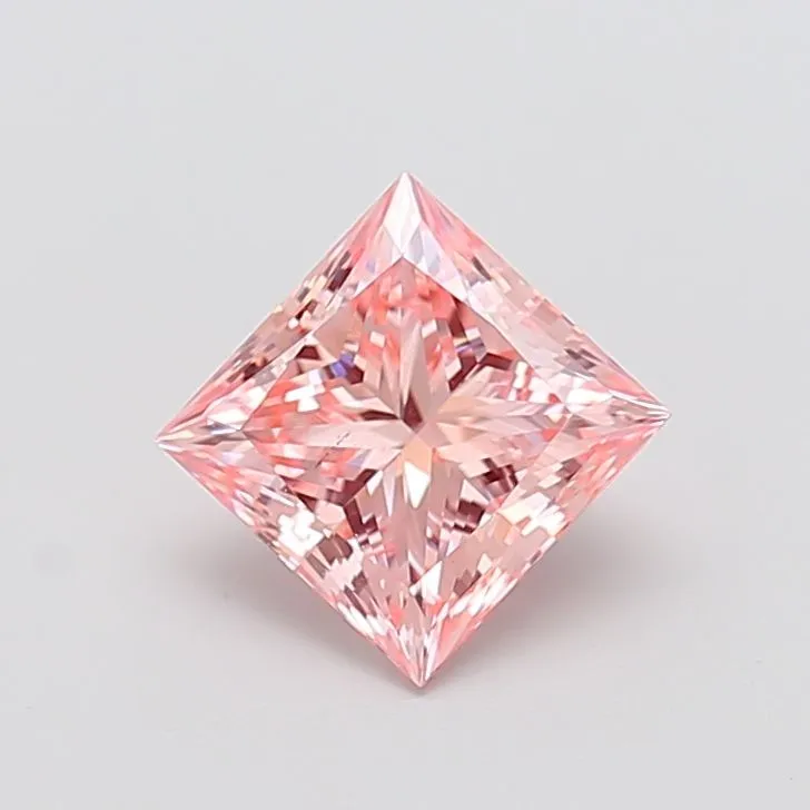 2.09ct PRINCESS Fancy Vivid Pink VS2 Coloured Lab diamond