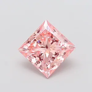 2.09ct PRINCESS Fancy Vivid Pink VS2 Coloured Lab diamond