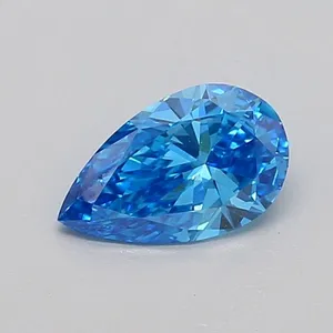 0.63ct PEAR Fancy Vivid Blue VS1 Coloured Lab diamond