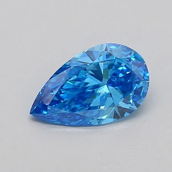 0.63ct PEAR Fancy Vivid Blue VS1 Coloured Lab diamond
