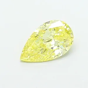 0.65ct PEAR Fancy Intense Yellow VS1 Coloured Lab diamond