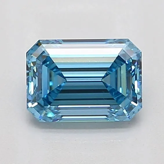 1.34ct EMERALD Fancy Vivid Blue VS1 Coloured Lab diamond