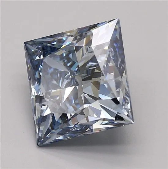 5.56ct PRINCESS Fancy Intense Blue VVS1 Coloured Lab diamond