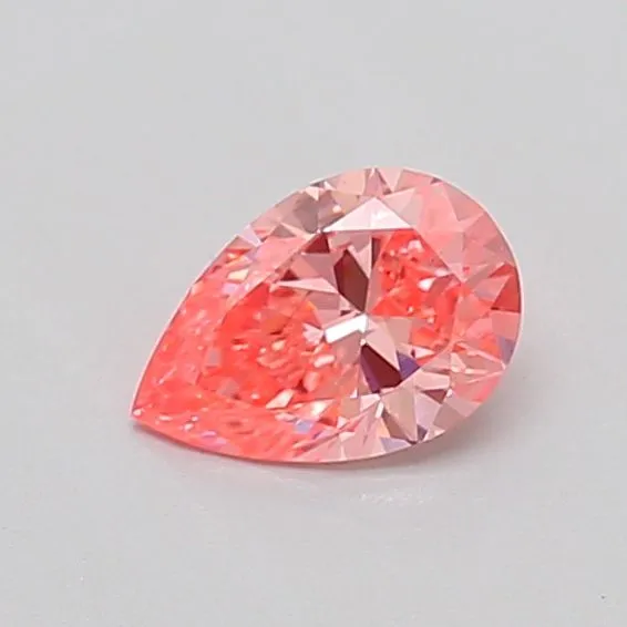 0.35ct PEAR Fancy Vivid Pink VS1 Coloured Lab diamond