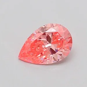 0.35ct PEAR Fancy Vivid Pink VS1 Coloured Lab diamond