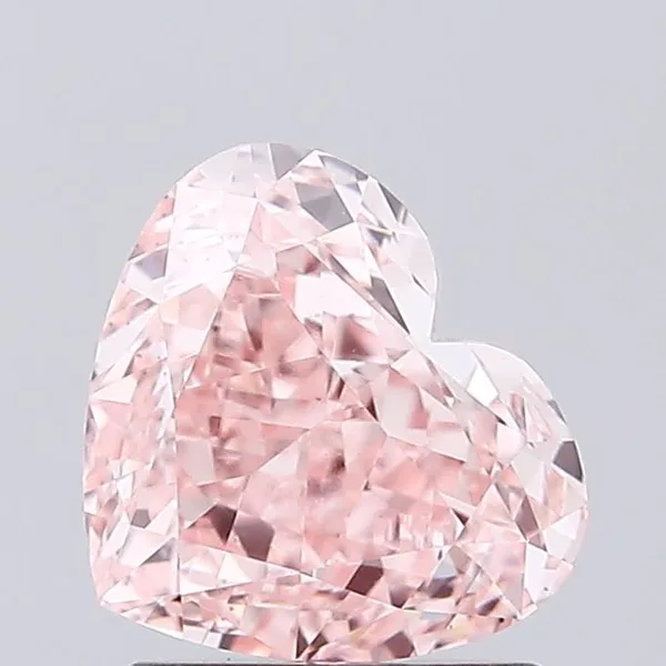 1.52ct HEART Fancy Vivid Pink VS2 Coloured Lab diamond