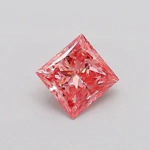 0.3ct PRINCESS Fancy Vivid Pink SI1 Coloured Lab diamond