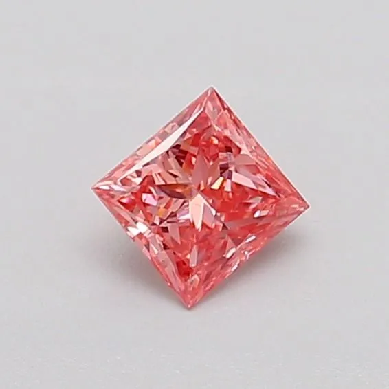 0.3ct PRINCESS Fancy Vivid Pink SI1 Coloured Lab diamond